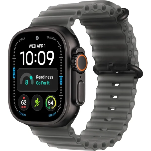 b0hjb6c34y_1.webp Apple Watch Ultra 4 (GPS + CELLULAR) 49mm Black Titanium + Ocean Band Translucent Black - One Size