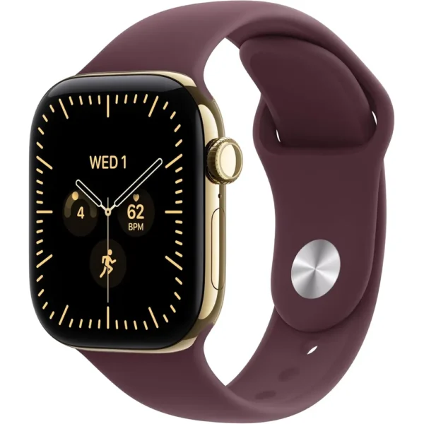Apple Watch Series 12 (GPS + CELLULAR) 42mm Radiant Gold Titanium + Sport Band Burgundy - S/M