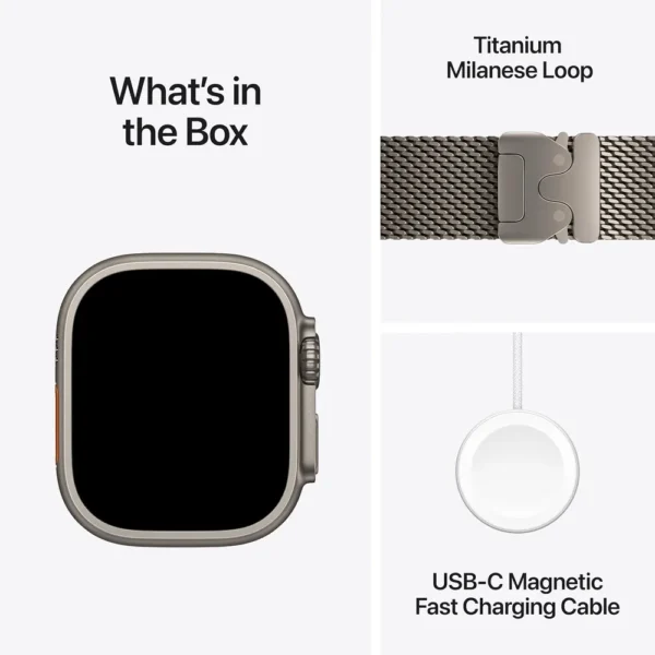 b0hjbb38zh_8.webp Apple Watch Ultra 4 (GPS + CELLULAR) 49mm Natural Titanium + Milanese Loop Natural Titanium - S