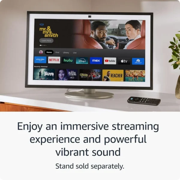 PARLANTE INTELIGENTE AMAZON ECHO SHOW 21, CENTRO INTELIGENTE CON FIRE TV Y ALEXA INTEGRADOS | 21 IN 53 CM